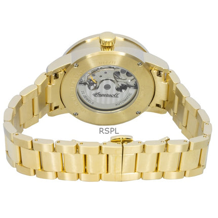 Ingersoll The Jazz rostfritt stål guld skelett urtavla automatisk I07711 herrklocka