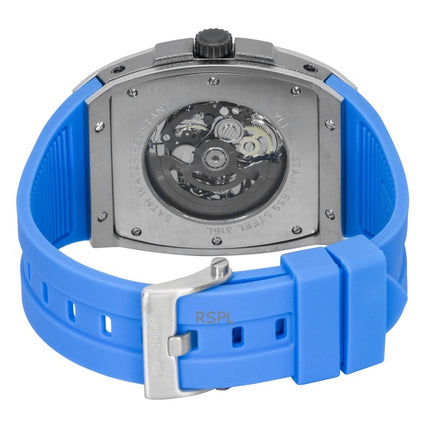 Ingersoll The Challenger polyuretanrem blå skelett urtavla automatisk I12308 herrklocka