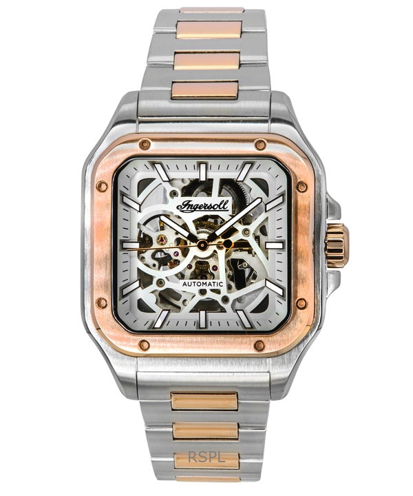 Ingersoll The Ollie Two Tone Stainless Steel Grey Skeleton Dial Automatisk I14502 Herrklocka