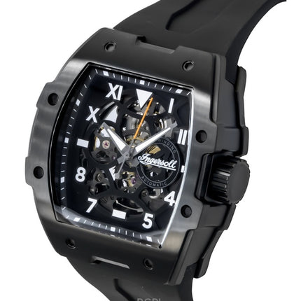 Ingersoll The Play polyuretanrem svart skelett urtavla automatisk I15302 herrklocka