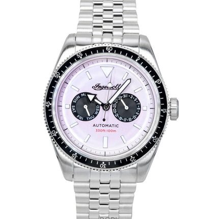 Ingersoll Outlaw rostfritt stål rosa urtavla automatisk I17201 herrklocka