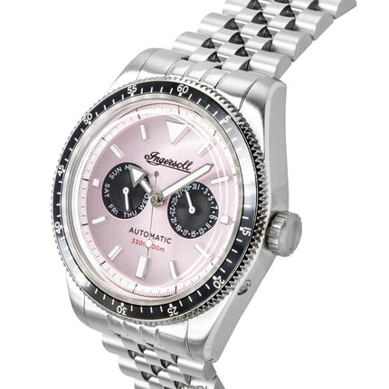 Ingersoll Outlaw rostfritt stål rosa urtavla automatisk I17201 herrklocka