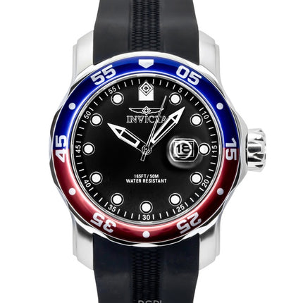 Invicta Pro Diver silikonarmband svart urtavla Pepsi-bezel kvarts 45735 200M herrklocka