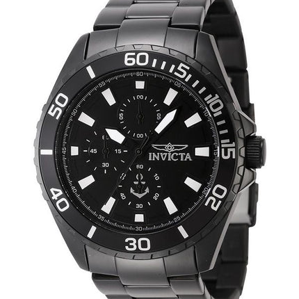 Invicta Ocean Voyage Chronograph Rostfritt stål Svart Urtavla Quartz 46284 Herrklocka