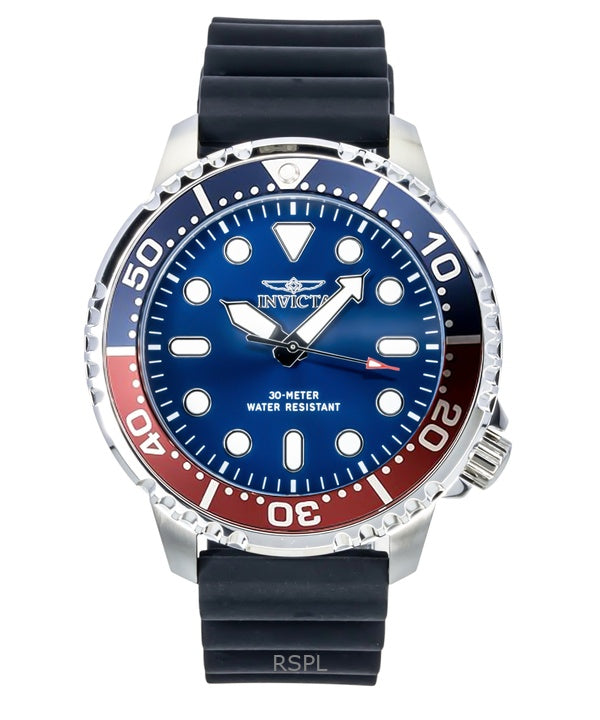 Invicta Pro Diver silikonrem blå urtavla Pepsi-bezel kvarts 47222 herrklocka