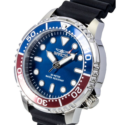 Invicta Pro Diver silikonrem blå urtavla Pepsi-bezel kvarts 47222 herrklocka