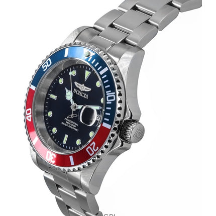 Invicta Pro Diver rostfritt stål svart urtavla Pepsi Bezel Quartz 47354 200M herrklocka