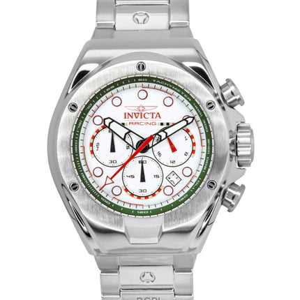 Invicta Racing Kronograf Rostfritt Stål Vit Urtavla Quartz 47746 Herrklocka