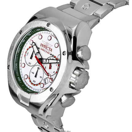 Invicta Racing Kronograf Rostfritt Stål Vit Urtavla Quartz 47746 Herrklocka