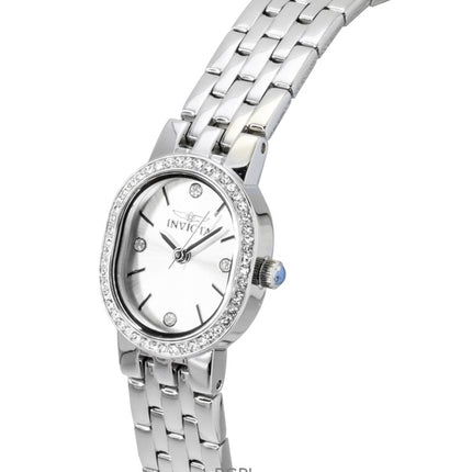 Invicta Angel Crystal Accents rostfritt stål silverfärgad urtavla kvarts 48134 damklocka