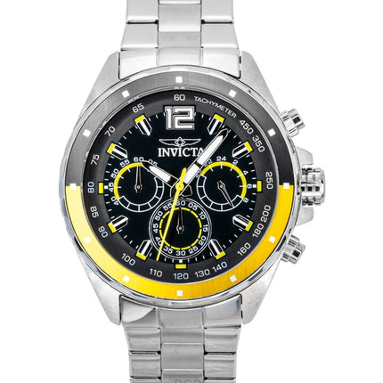 Invicta Speedway Chronograph GMT rostfritt stål svart urtavla kvarts 49365 herrklocka