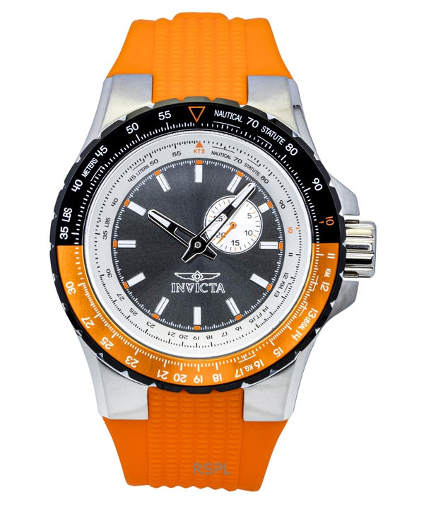 Invicta Aviator orange silikonrem med pistolurtavla och kvarts 49721 100M herrklocka