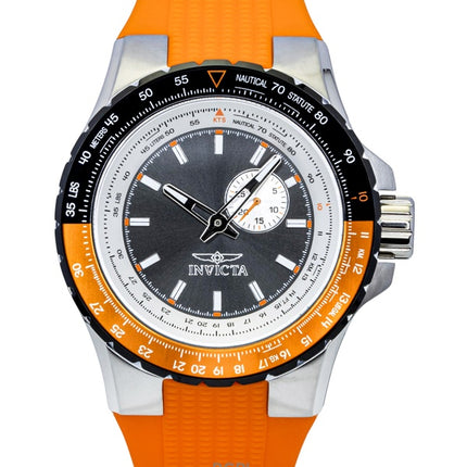Invicta Aviator orange silikonrem med pistolurtavla och kvarts 49721 100M herrklocka