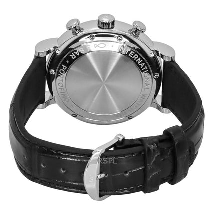 IWC Portofino kronograf läderarmband svart urtavla automatisk IW391029 herrklocka
