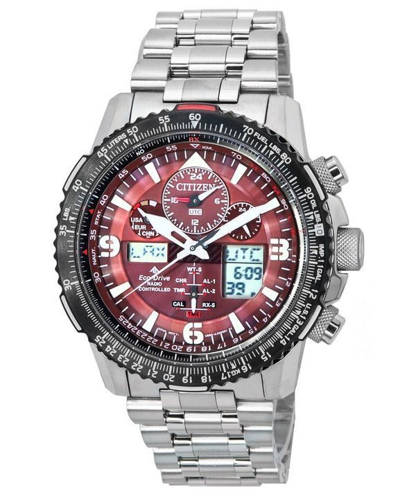 Citizen Promaster Skyhawk Perpetual Calendar Red Dial Eco-Drive JY8086-89X 200M herrklocka