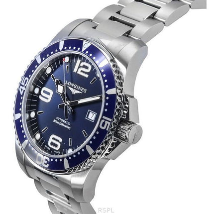 Longines Hydroconquest rostfritt stål Sunray Blue Dial Automatic Diver&#39,s L3.781.4.96.6 300M herrklocka