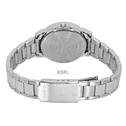 Casio analog rostfritt stål svart urtavla kvarts LTP-1303DD-1AV damklocka