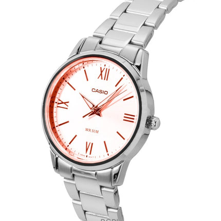 Casio analog rostfritt stål mintblå urtavla kvarts LTP-1303DD-2AV damklocka