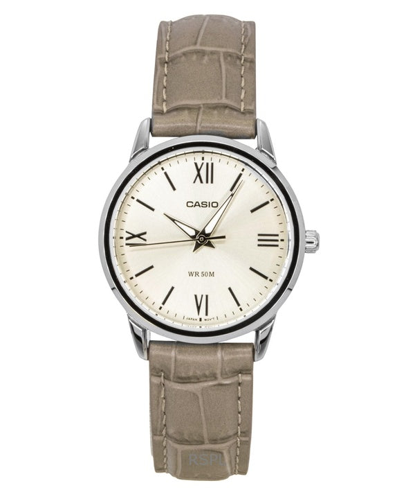 Casio analog läderrem guldfärgad urtavla kvarts LTP-1303LL-7AV damklocka