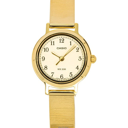 Casio Standard Analog Gold Tone Rostfritt Stål Cream Urtavla Quartz LTP-B170G-9BV Damklocka