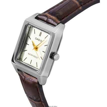 Casio Standard Analog Läderarmband Elfenbensvit Urtavla Quartz LTP-V007L-9E Damklocka