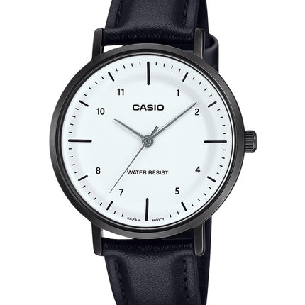 Casio Standard Analog Läderrem Vit Urtavla Quartz LTP-VT03BL-7B Damklocka