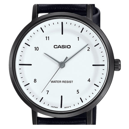 Casio Standard Analog Läderrem Vit Urtavla Quartz LTP-VT03BL-7B Damklocka
