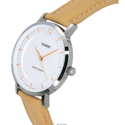 Casio Standard Analog Läderrem Cream Urtavla Quartz LTP-VT04L-7A1 Damklocka