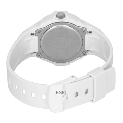 Casio analog biobaserad hartsrem vit urtavla kvarts LX-800H-7A2V 100M damklocka