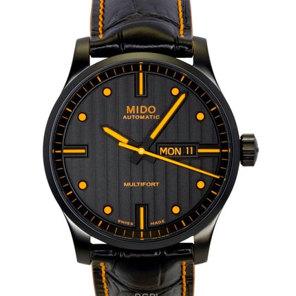 Mido Multifort Special Edition Herrklocka med Läderarmband, Svart Urtavla, Automatisk M005.430.36.051.80 100M, Extra Armband