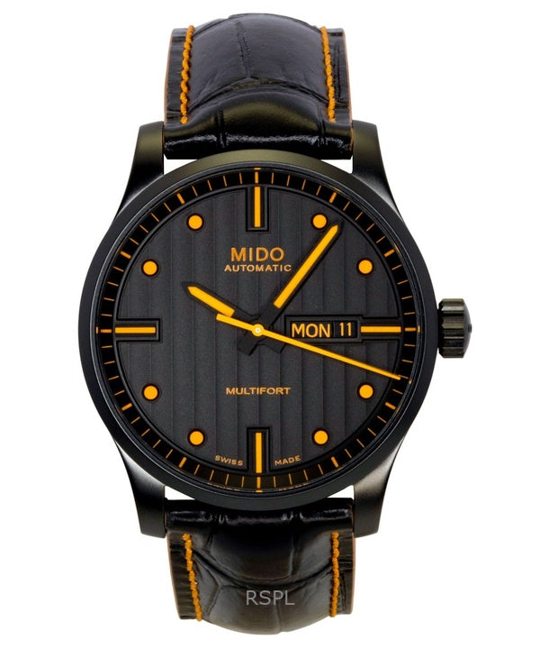 Mido Multifort Special Edition Herrklocka med Läderarmband, Svart Urtavla, Automatisk M005.430.36.051.80 100M, Extra Armband