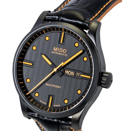 Mido Multifort Special Edition Herrklocka med Läderarmband, Svart Urtavla, Automatisk M005.430.36.051.80 100M, Extra Armband