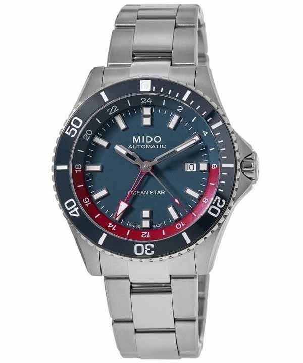 Mido Ocean Star GMT Special Edition Blue Dial Automatic Diver&#39,s M026.629.11.041.00 200M herrklocka med extra rem