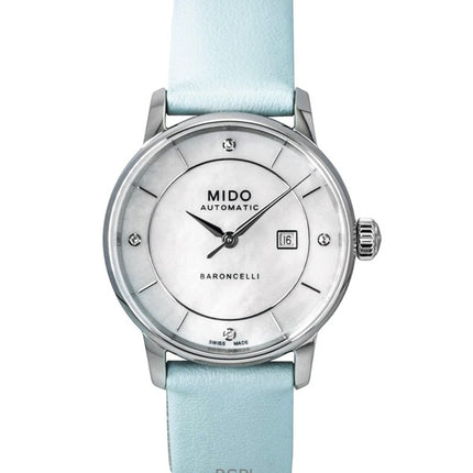 Mido Baroncelli Special Edition Diamant MOP Urtavla Automatisk M037.207.16.106.00 Damklocka Med Extra Armband