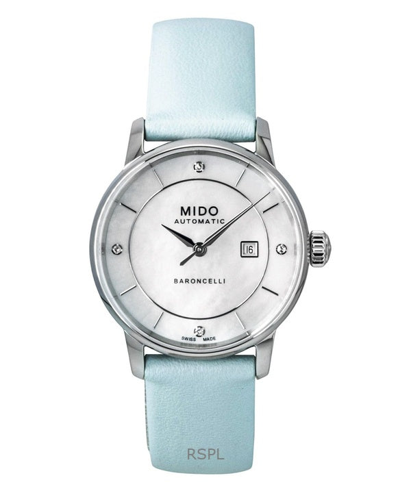 Mido Baroncelli Special Edition Diamant MOP Urtavla Automatisk M037.207.16.106.00 Damklocka Med Extra Armband