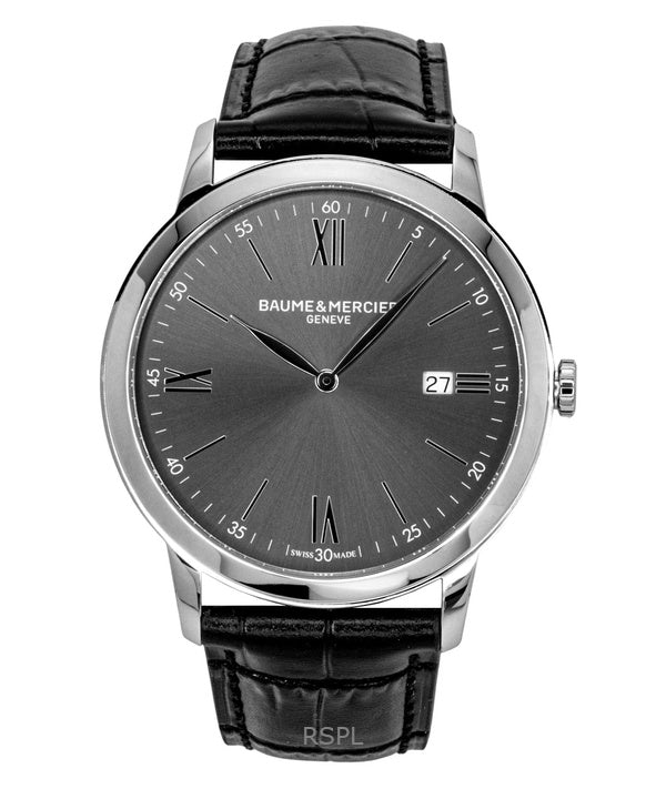 Baume &amp; Mercier Classima läderarmband svart urtavla kvarts M0A10416 herrklocka