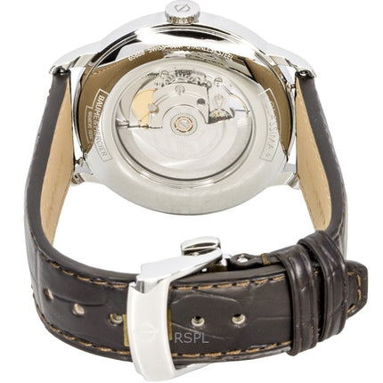 Baume &amp; Mercier Classima läderarmband med öppet hjärta och silverfärgad urtavla, automatisk M0A10524 herrklocka