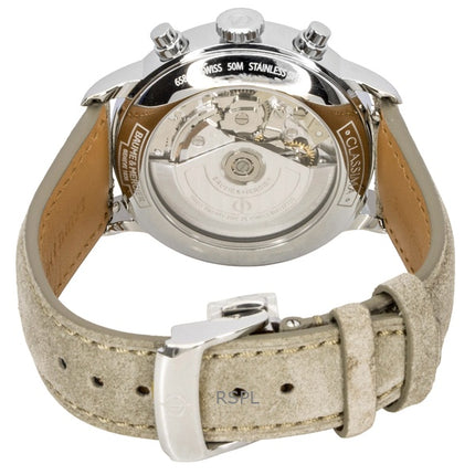 Baume &amp; Mercier Classima kronograf läderarmband beige urtavla automatisk M0A10782 herrklocka