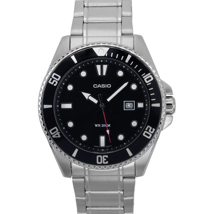 Casio Standard Analog Rostfritt Stål Svart Urtavla Quartz MDV-107D-1A1 200M Herrklocka