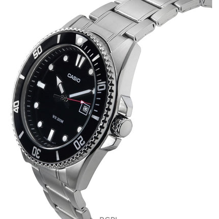 Casio Standard Analog Rostfritt Stål Svart Urtavla Quartz MDV-107D-1A1 200M Herrklocka