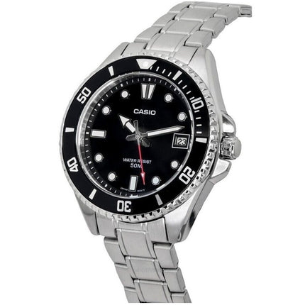 Casio Standard Analog Rostfritt Stål Svart Urtavla Quartz MDV-107D-1A1 200M Herrklocka