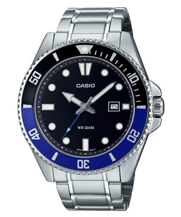 Casio Standard Analog Rostfritt Stål Svart Urtavla Quartz MDV-107D-1A2 200M Herrklocka