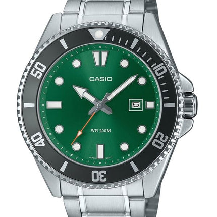 Casio Standard Analog Rostfritt Stål Grön Urtavla Quartz MDV-107D-3A2V 200M Herrklocka