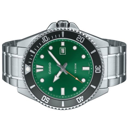 Casio Standard Analog Rostfritt Stål Grön Urtavla Quartz MDV-107D-3A2V 200M Herrklocka
