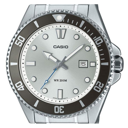 Casio Standard Analog Rostfritt Stål Silver Urtavla Quartz MDV-107D-7AV 200M Herrklocka