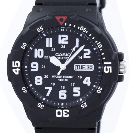 Casio Quartz Analog 100M svart harts rem MRW-200H-1BVDF MRW-200H-1BV mäns klocka