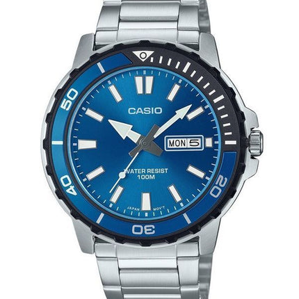 Casio Standard Analog Rostfritt Stål Blå Urtavla Quartz MTD-125D-2A1V 100M Herrklocka