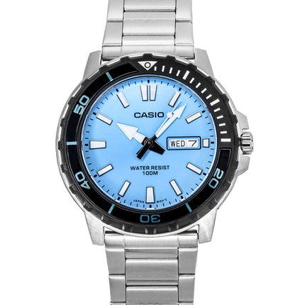 Casio Standard Analog Rostfritt Stål Aqua Blå Urtavla Quartz MTD-125D-2A3V 100M Herrklocka