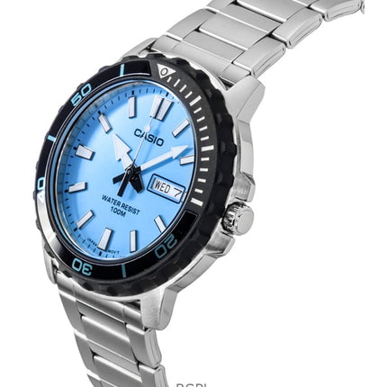 Casio Standard Analog Rostfritt Stål Aqua Blå Urtavla Quartz MTD-125D-2A3V 100M Herrklocka