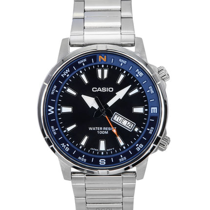 Casio Standard Analog Rostfritt Stål Svart Urtavla Quartz MTD-130D-1A2V 100M Herrklocka